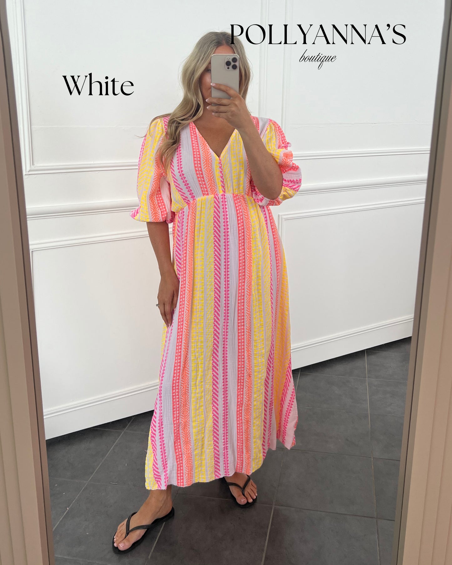AZTEC PRINT CHEESECLOTH COTTON DRESS