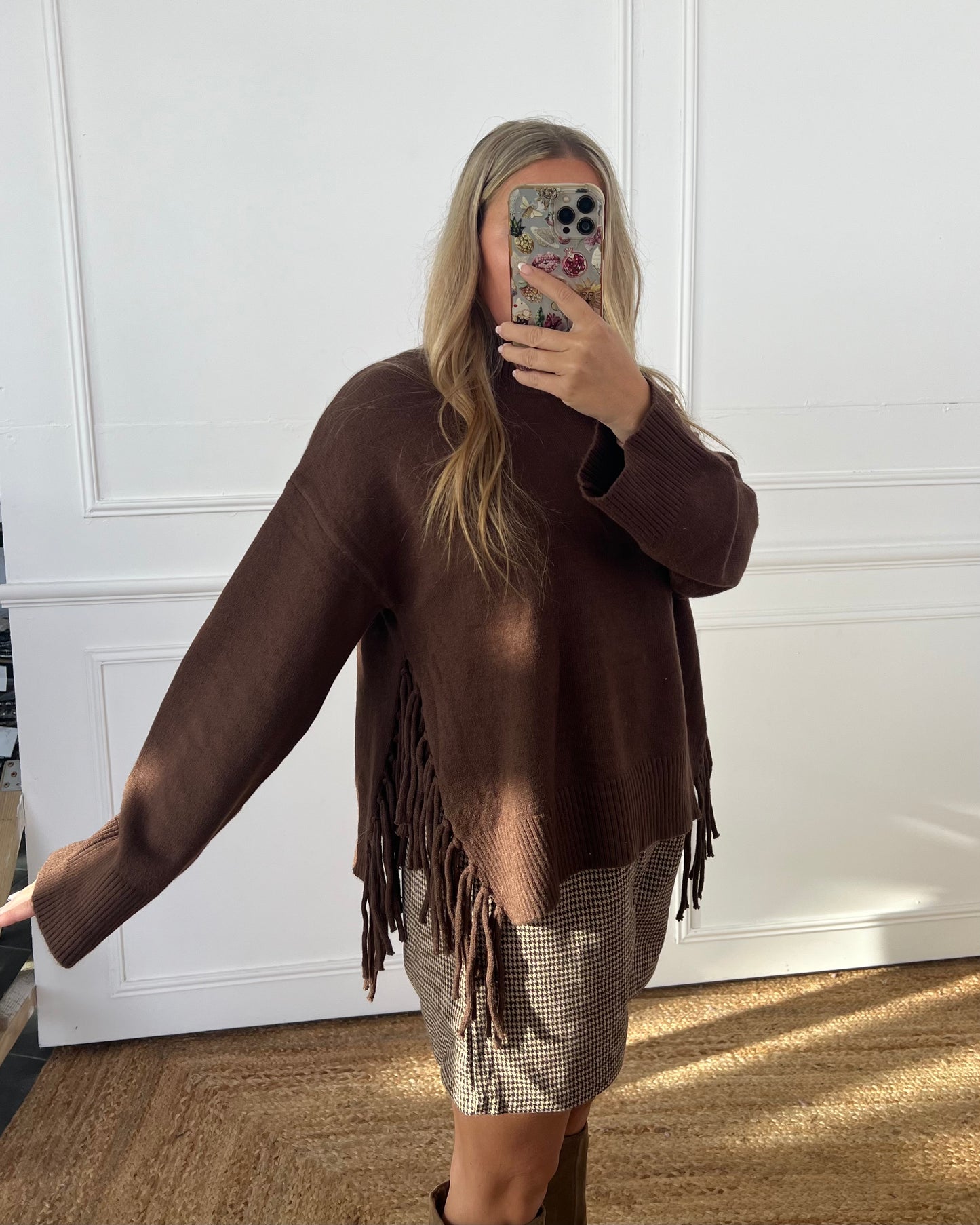 WOOL-CASHMERE FRINGE JUMPER