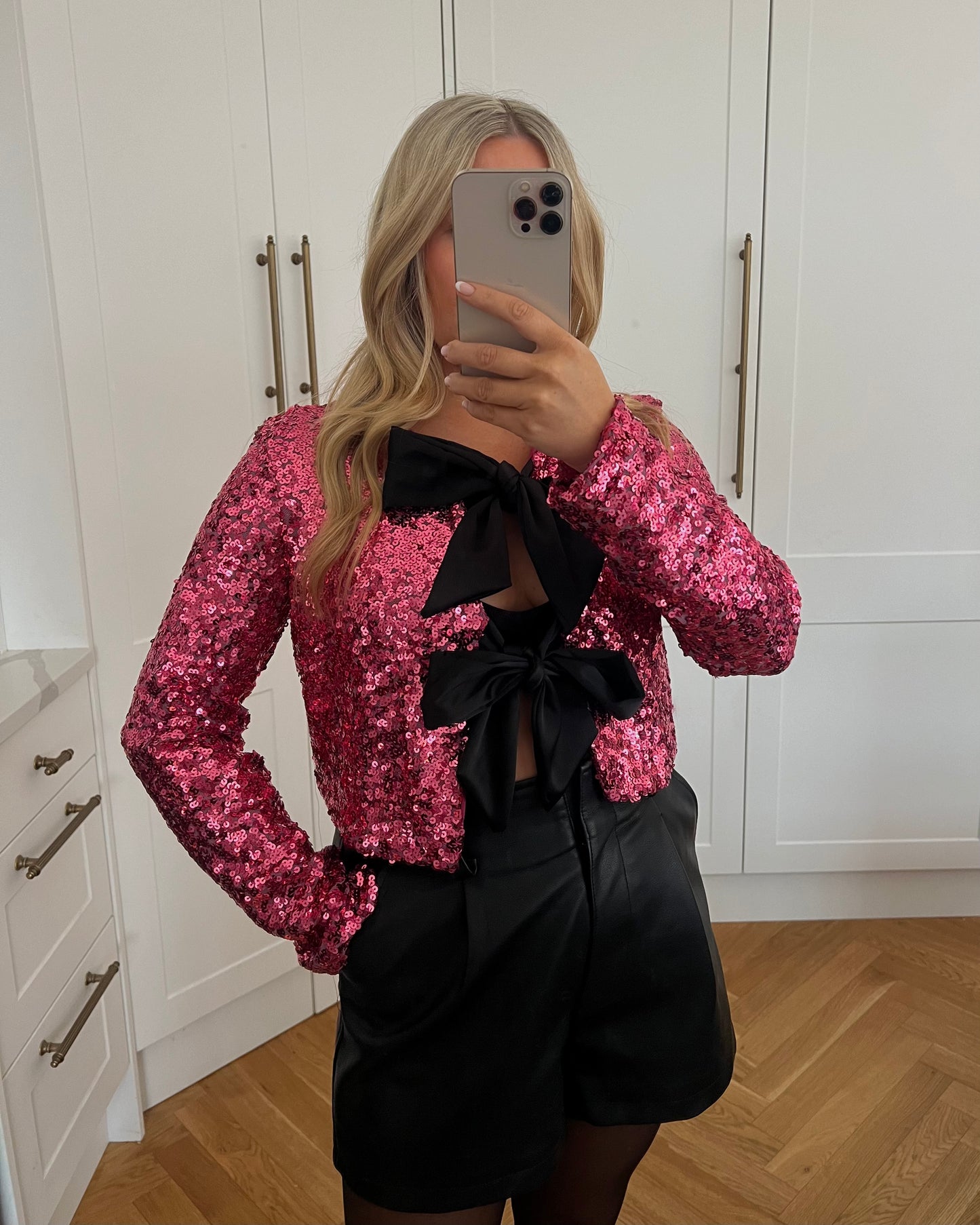 SEQUIN BOW TIE TOPS