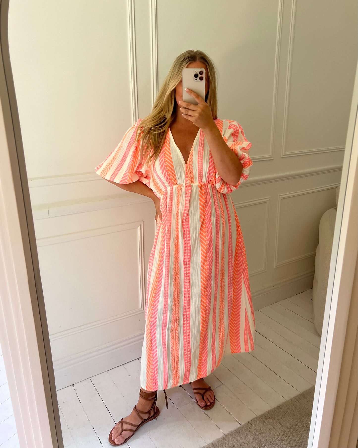 AZTEC PRINT CHEESECLOTH COTTON DRESS