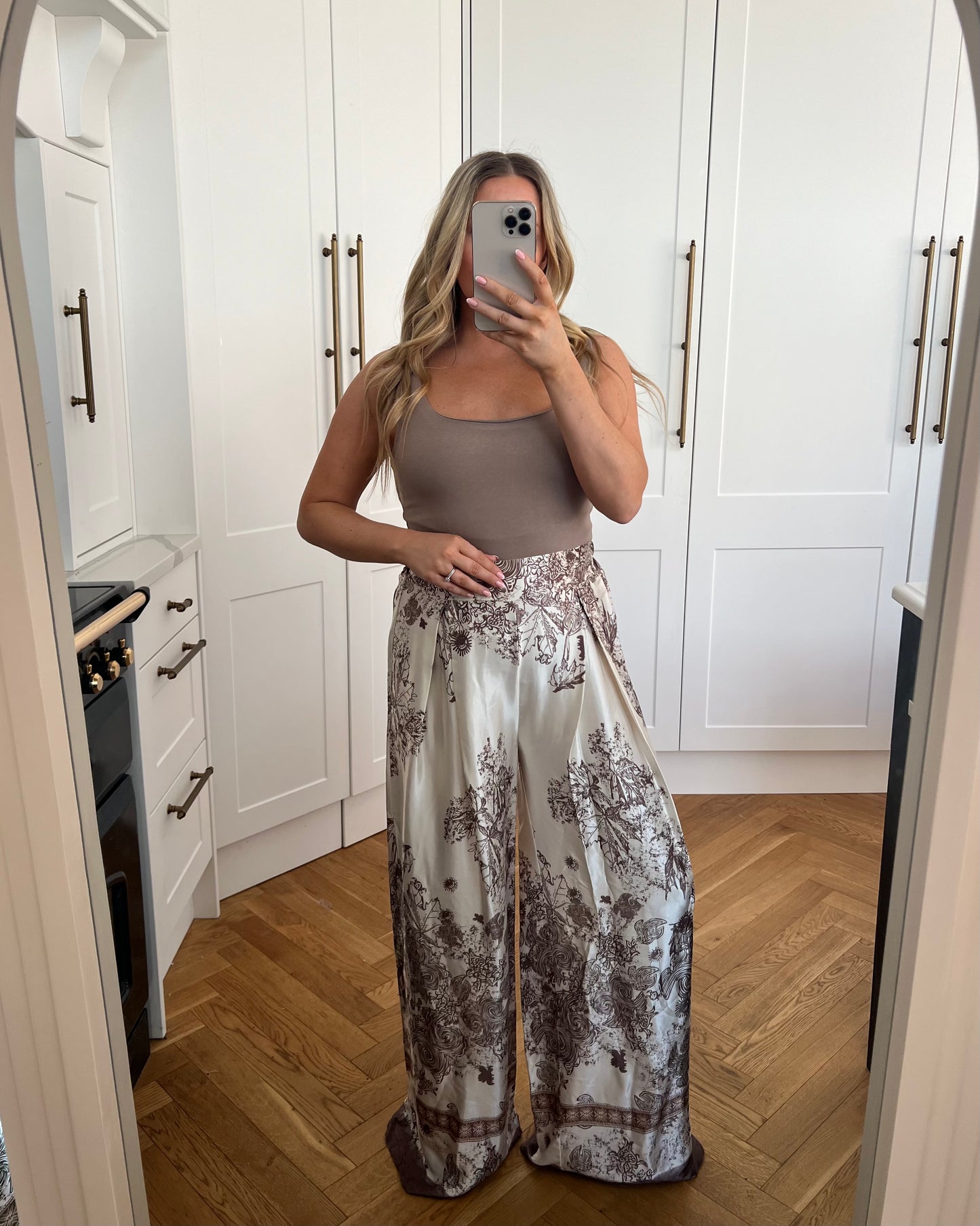 WIDE LEG SATIN TROUSERS