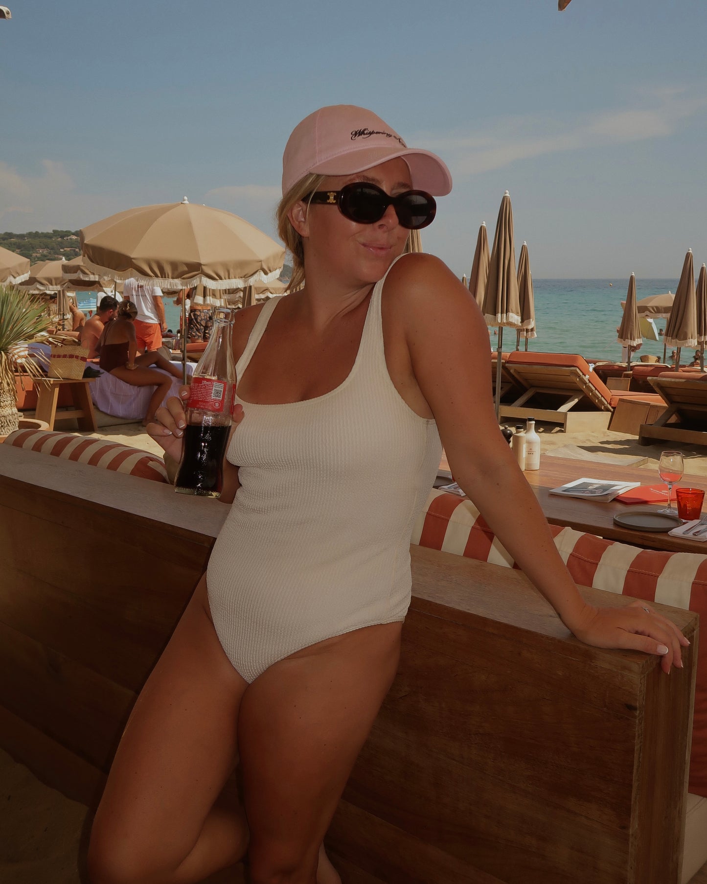 CREAM CRINKLE TEXTURED SCOOP NECK SWIMSUIT FROM SOUTH BEACH