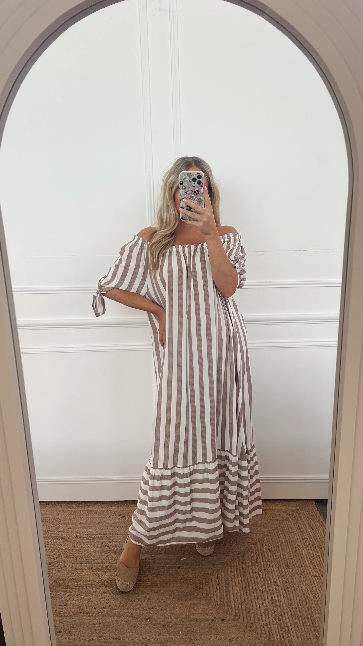 BARDOT STRIPE MAXI DRESS