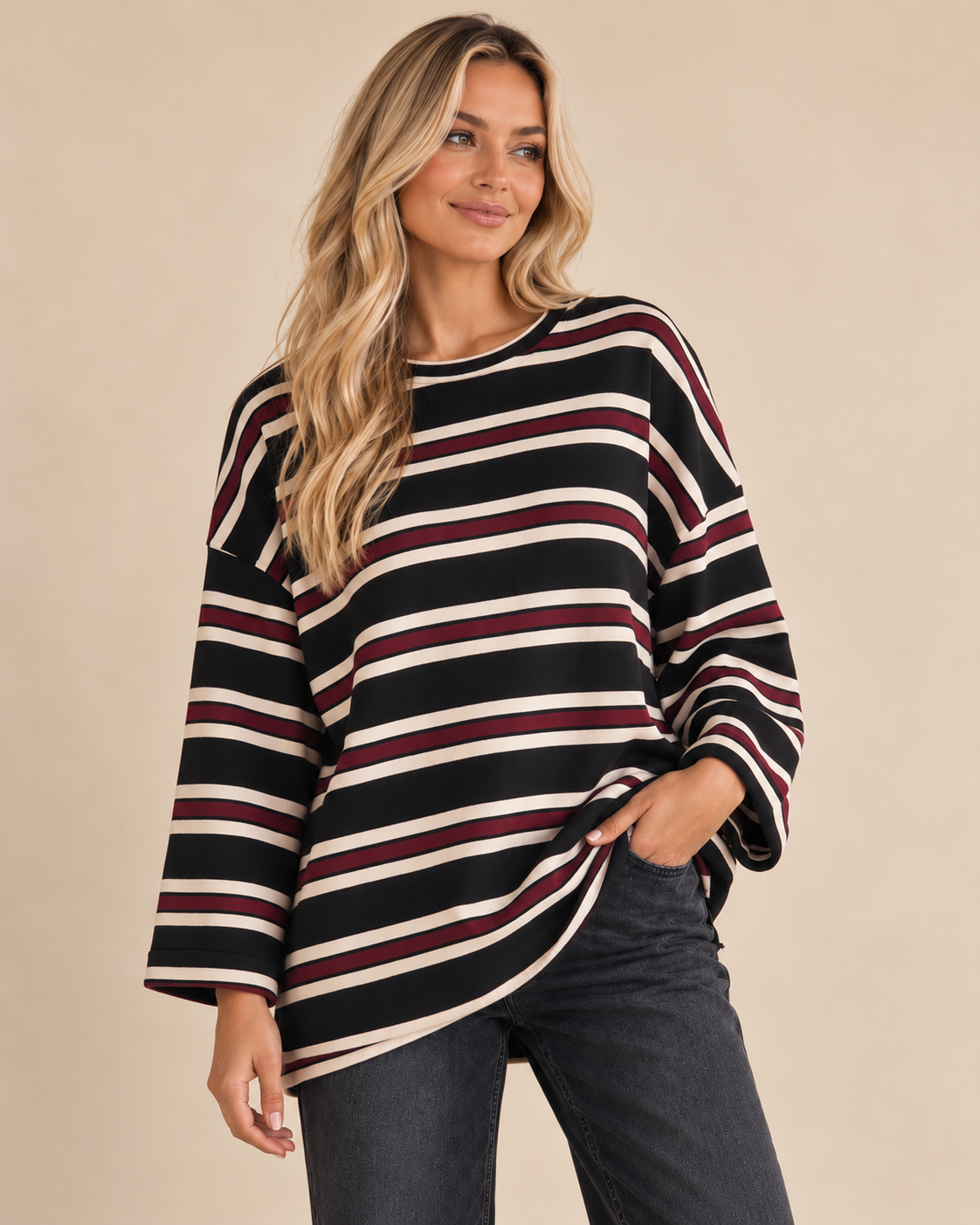 Ottie Striped Long Sleeve Cotton Top