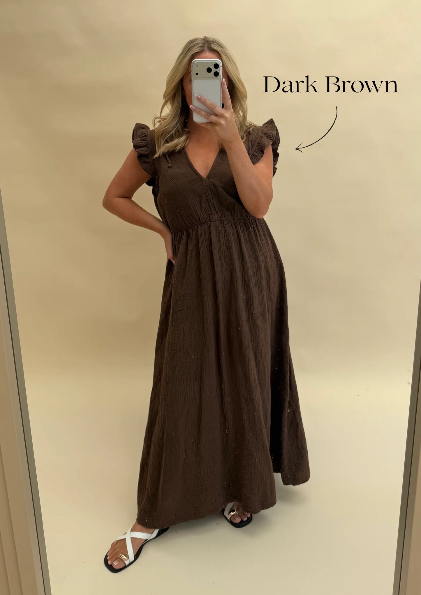 PLAIN CHEESECLOTH COTTON MAXI DRESS