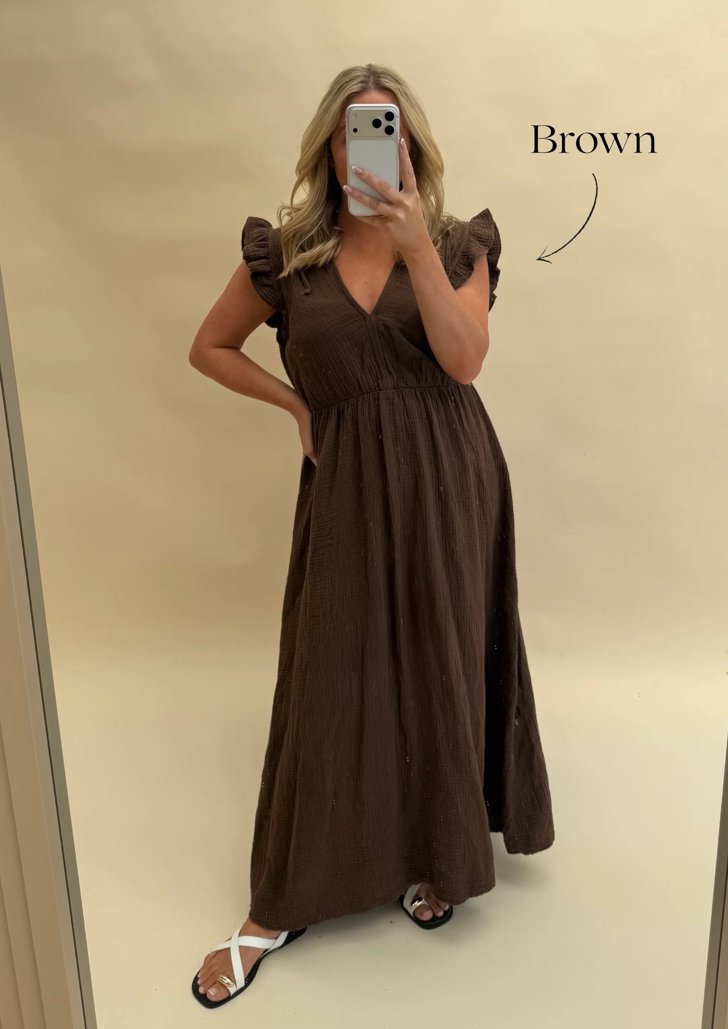 PLAIN CHEESECLOTH COTTON MAXI DRESS