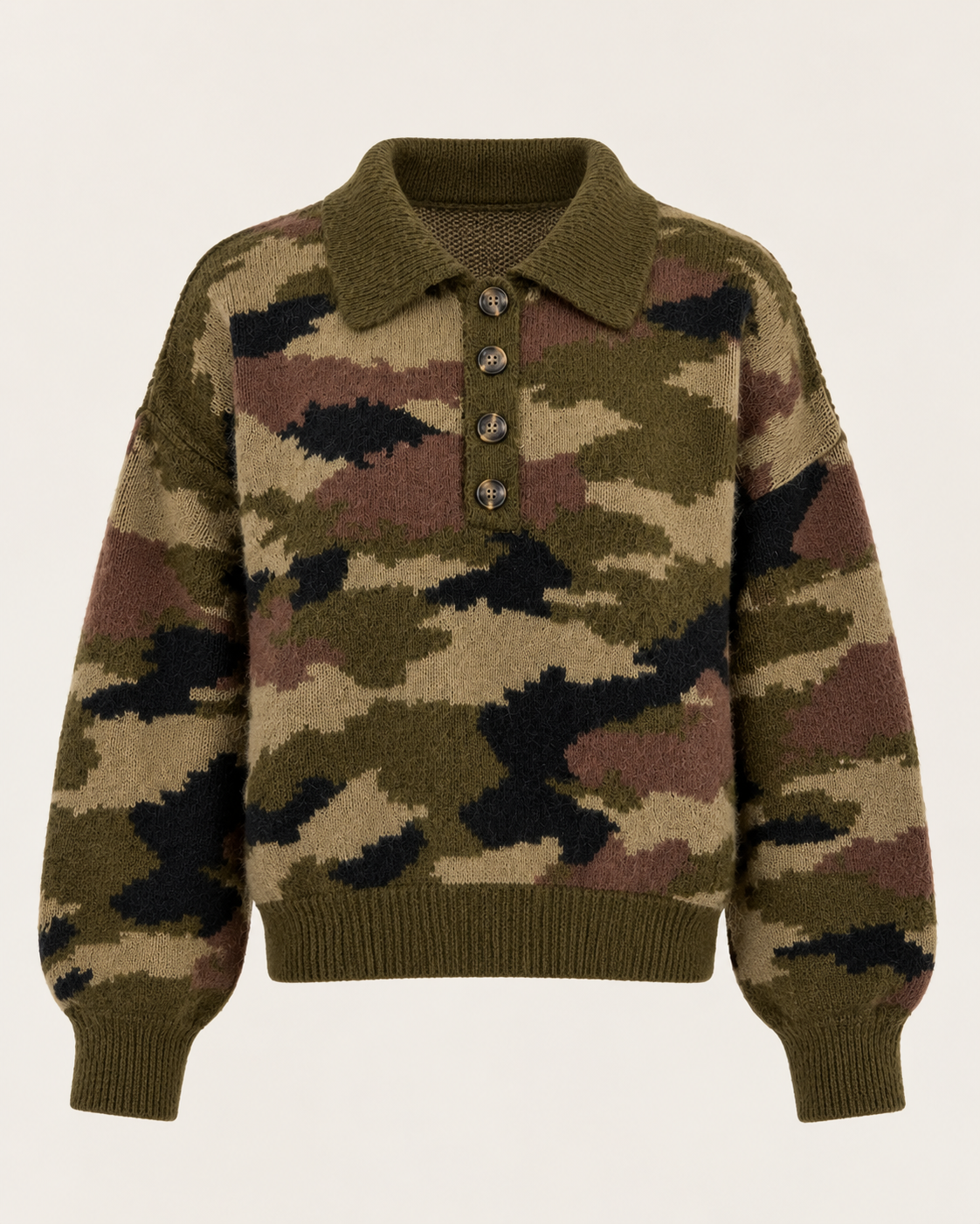 Camden Camouflage Collared Knit Jumper