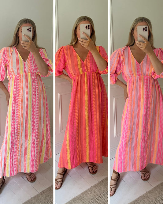 AZTEC PRINT CHEESECLOTH COTTON DRESS
