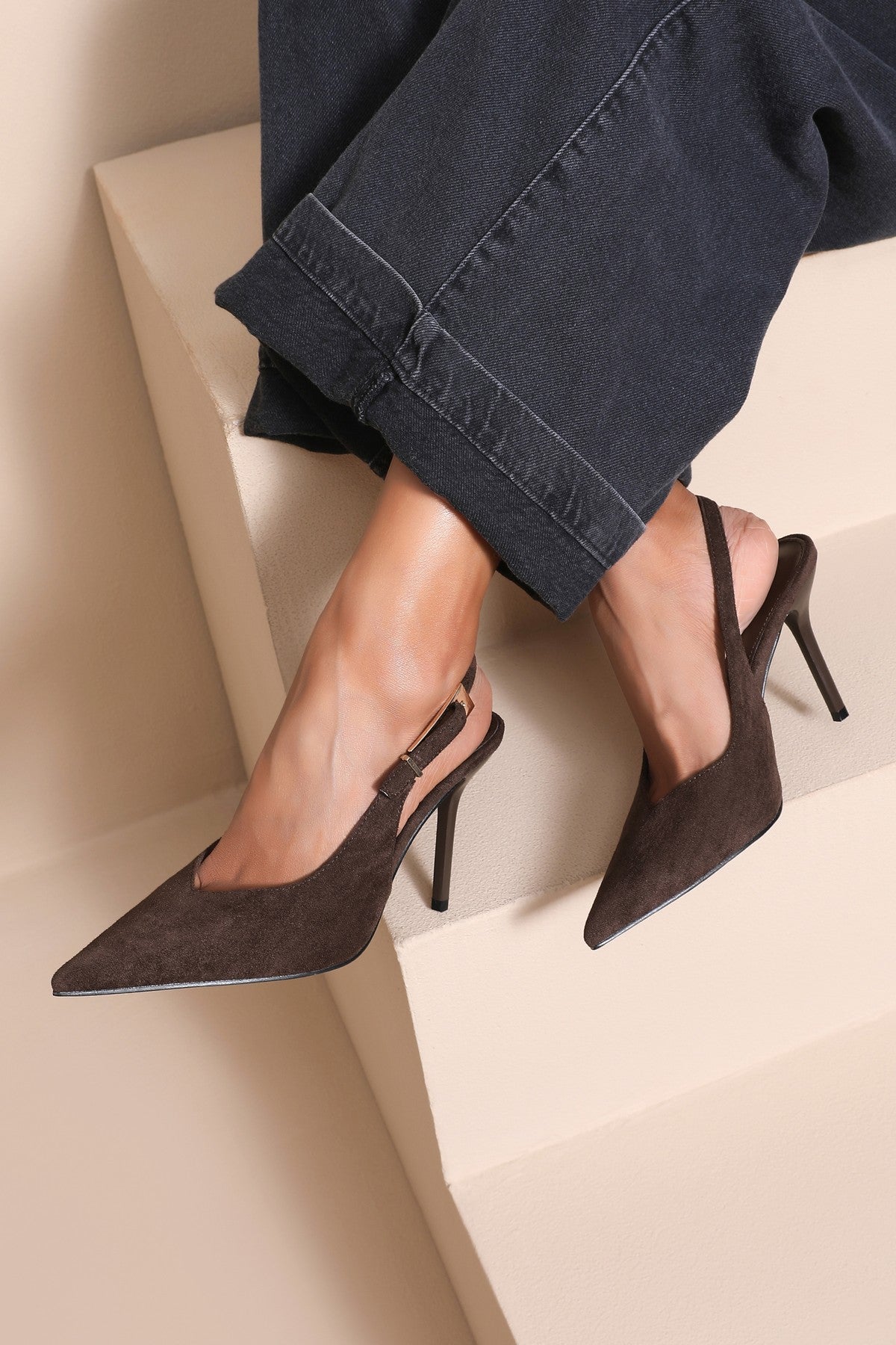 Suede Court Shoes