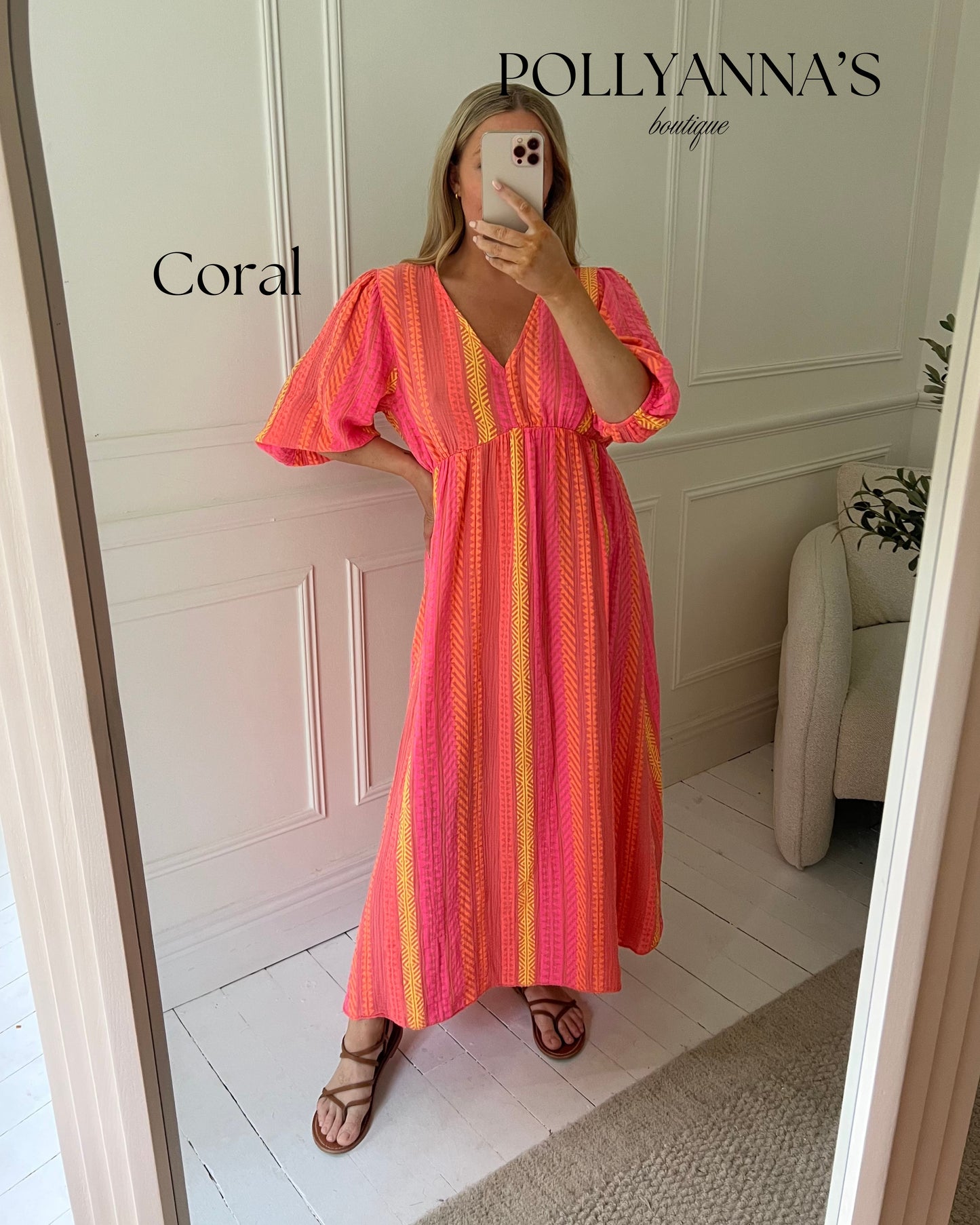 GEOMETRIC PRINT CHEESECLOTH COTTON DRESS