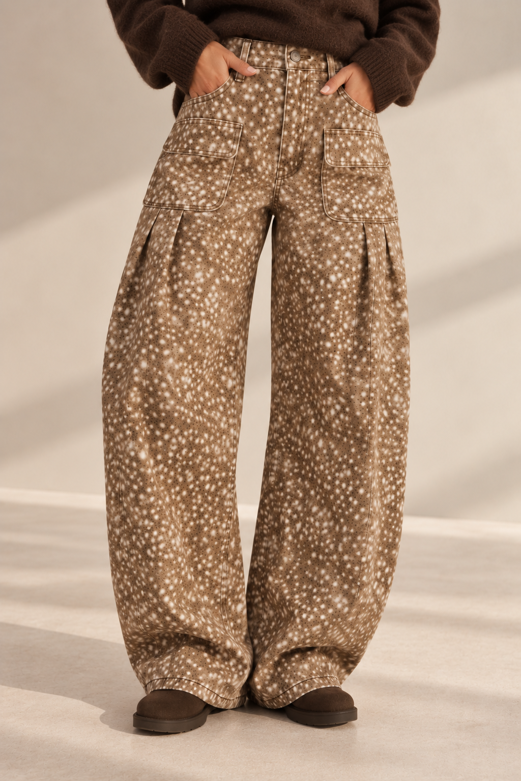 BAMBI PRINT BALLOON LEG JEANS