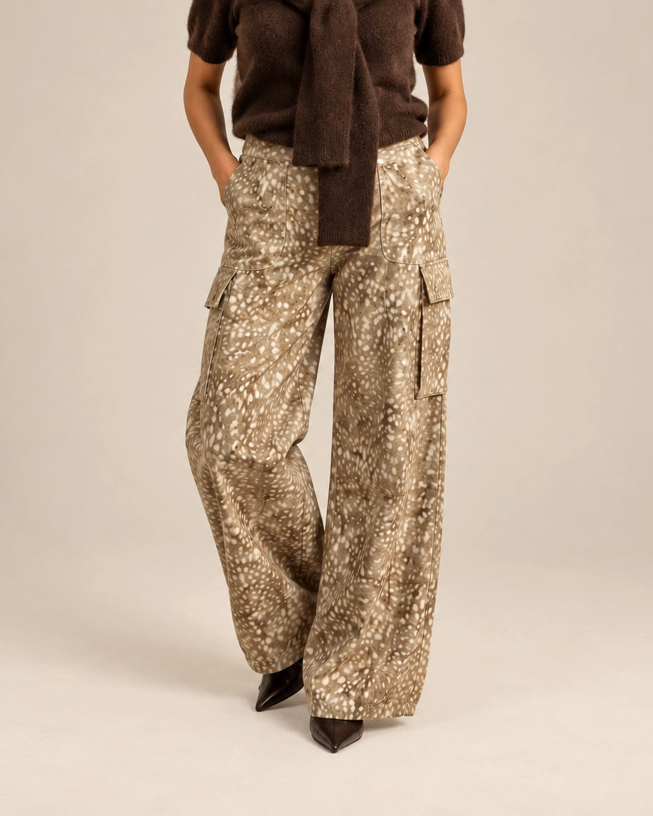BAMBI PRINT BALLOON LEG JEANS