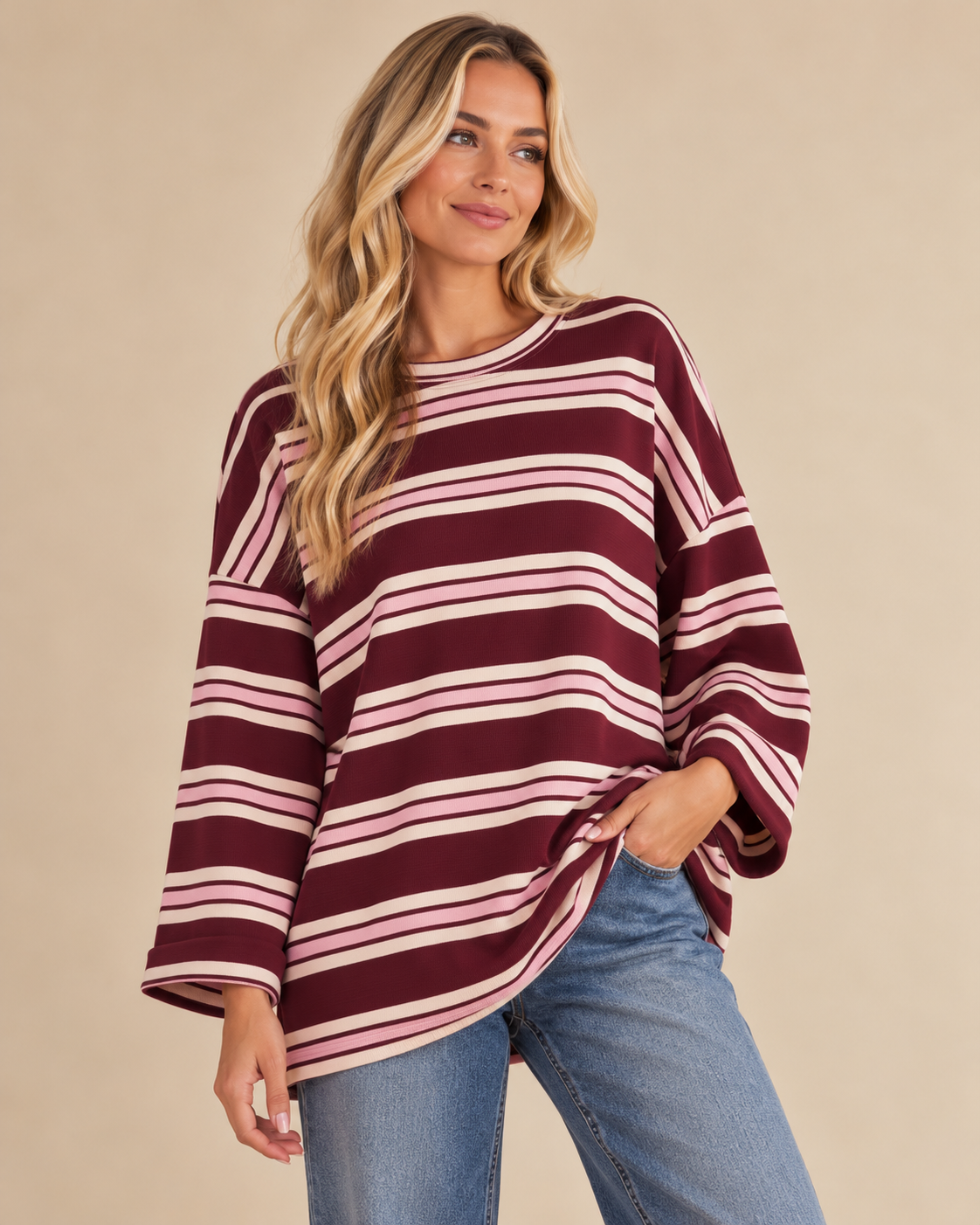 Ottie Striped Long Sleeve Cotton Top