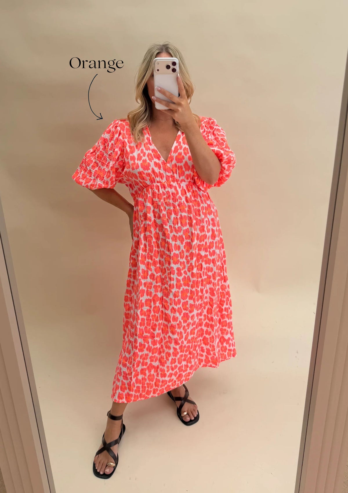 LEOPARD PRINT CHEESECLOTH DRESS WITH SLEEVES