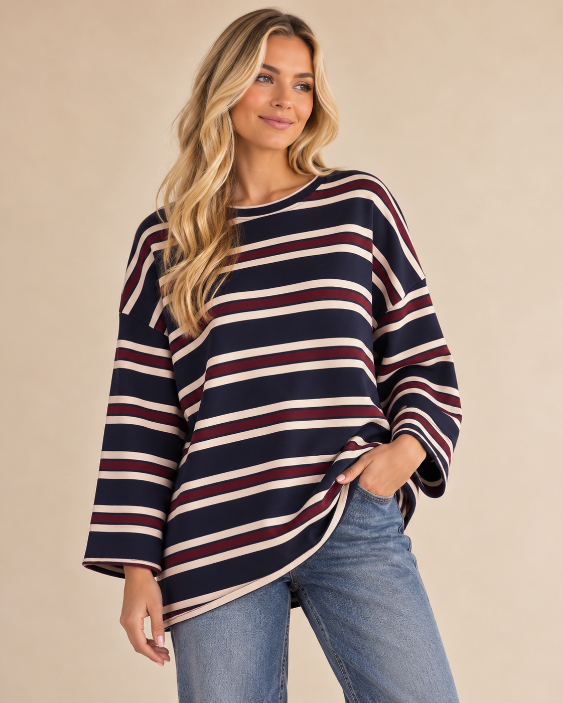Ottie Striped Long Sleeve Cotton Top