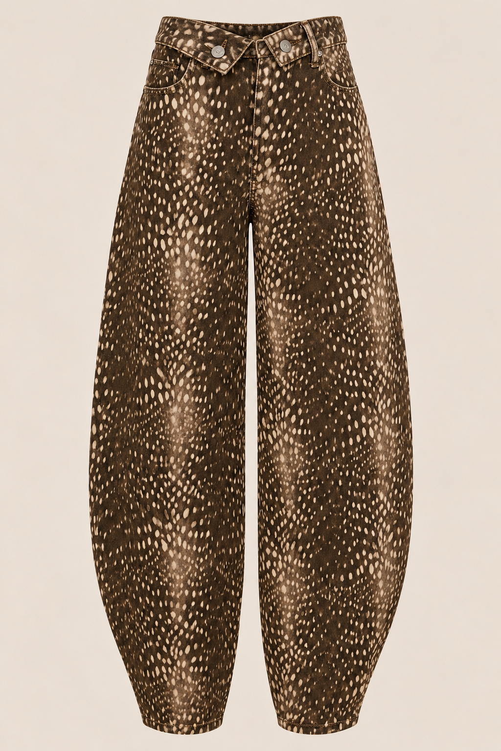 Dottie Deer/Bambi Print Barrel Leg Jeans (size down)