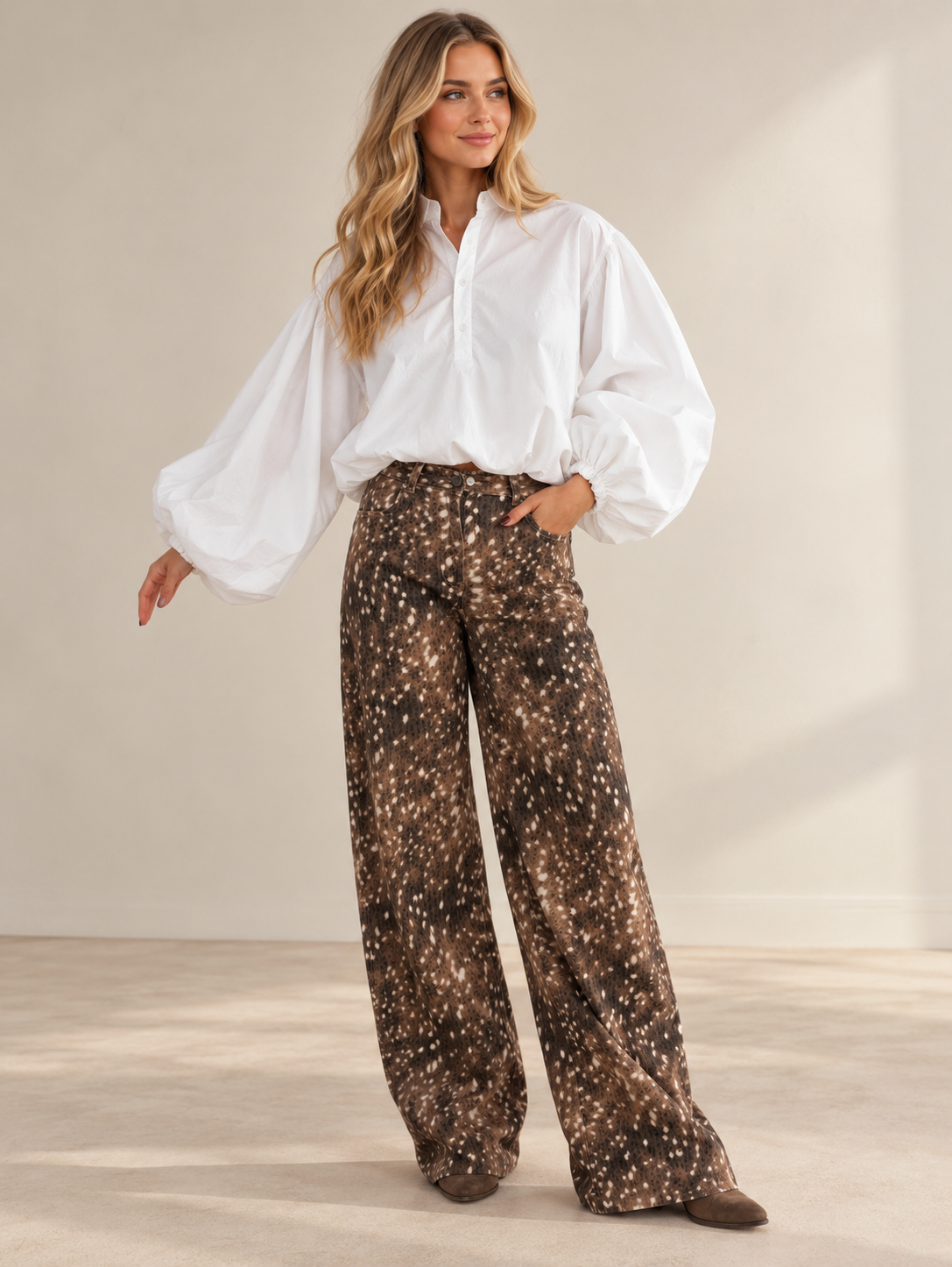 Bambi Fawn Barrel LegCotton Jeans (Size down)