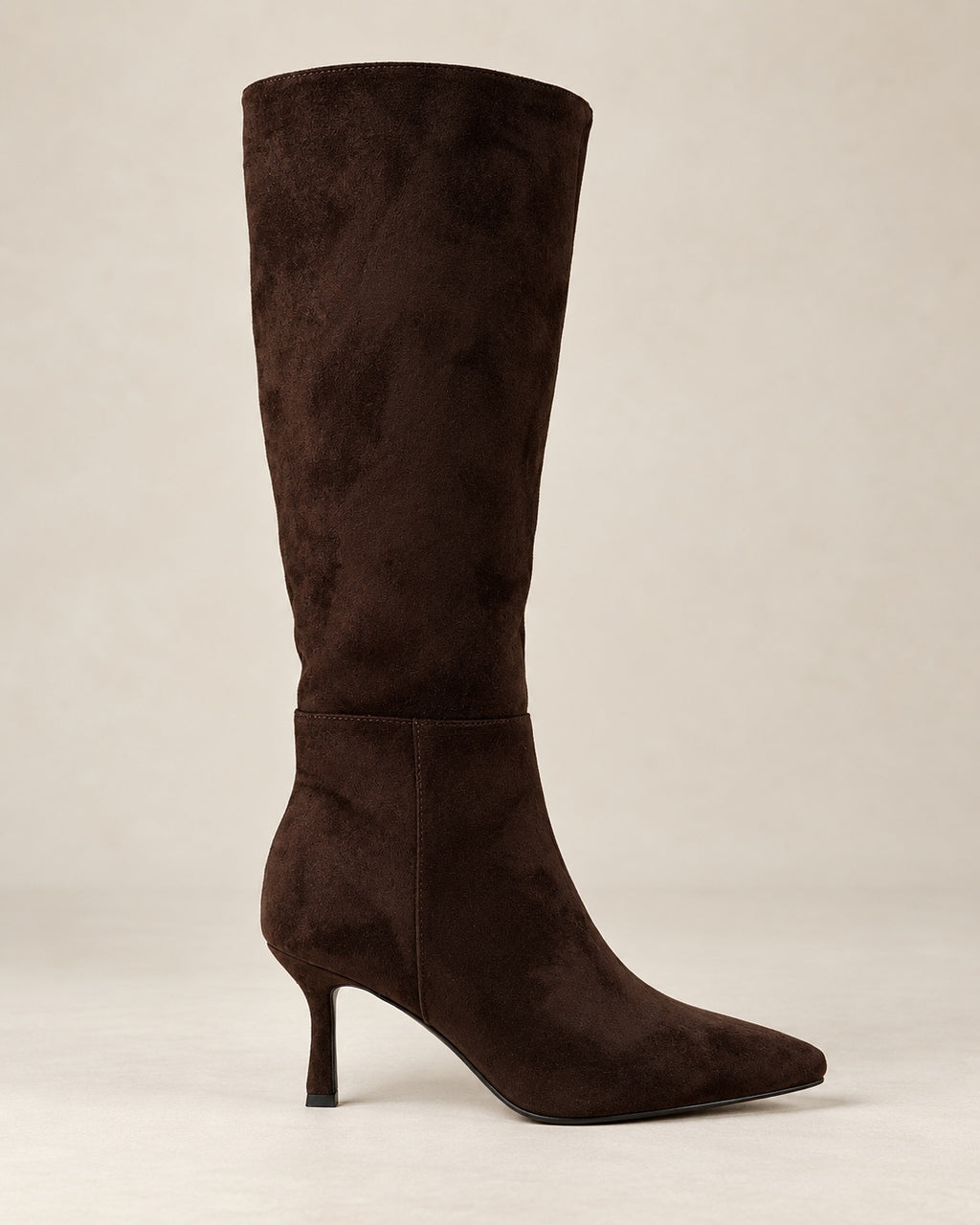 Luna Suede Knee High Pointed Toe Heeled Boots