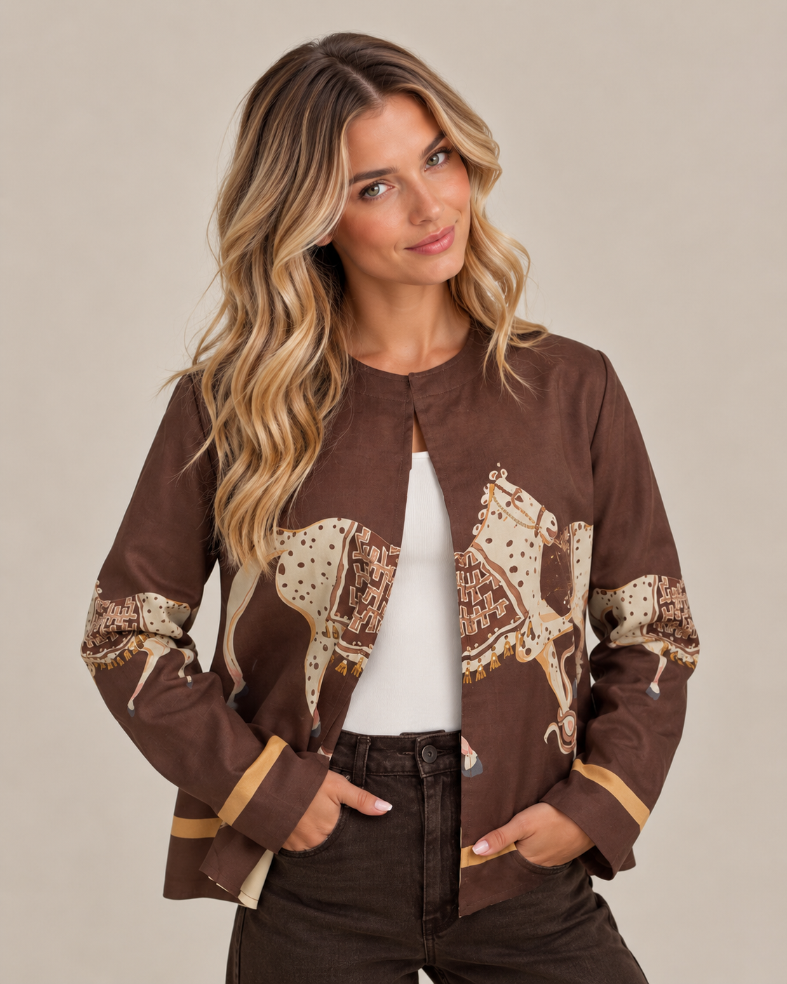 Horse Print Statement Jacket