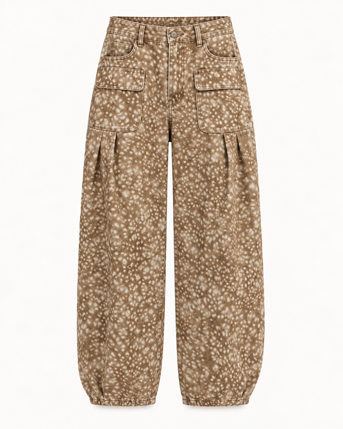 BAMBI PRINT BALLOON LEG JEANS