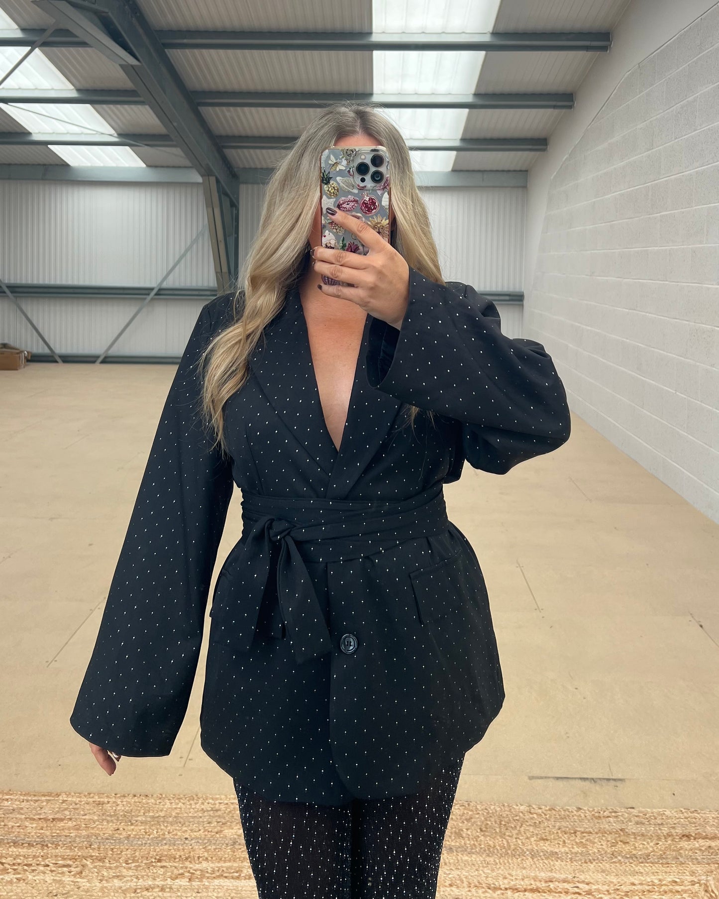 SPARKLE BLAZER WITH BELT