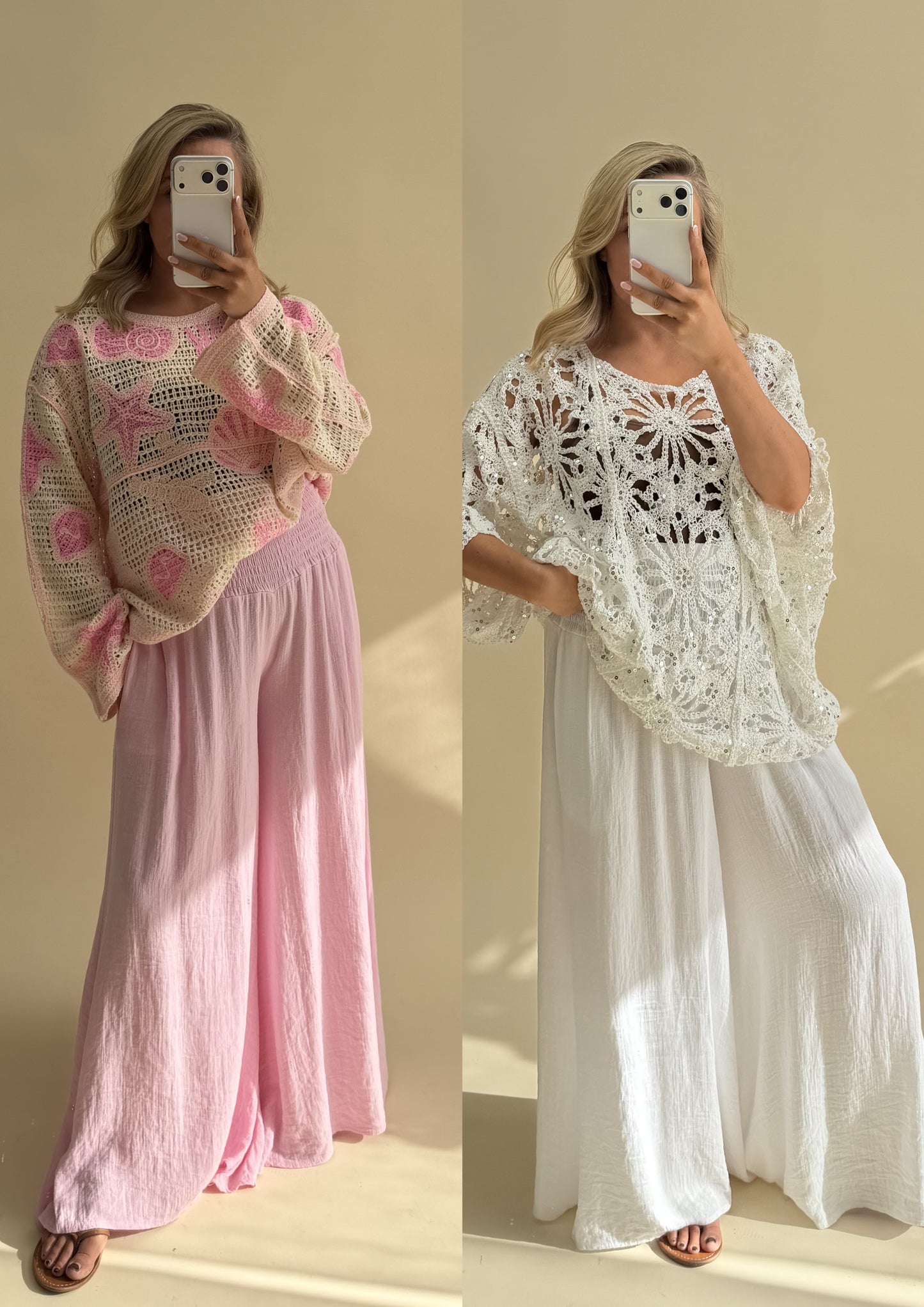 WIDE LEG CREP TROUSERS