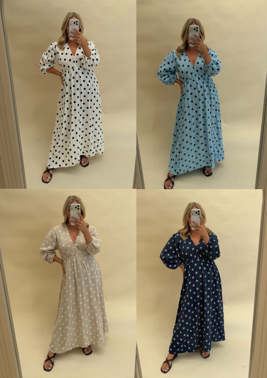 POLKA DOT  CHESSECLOTH COTTON DRESS