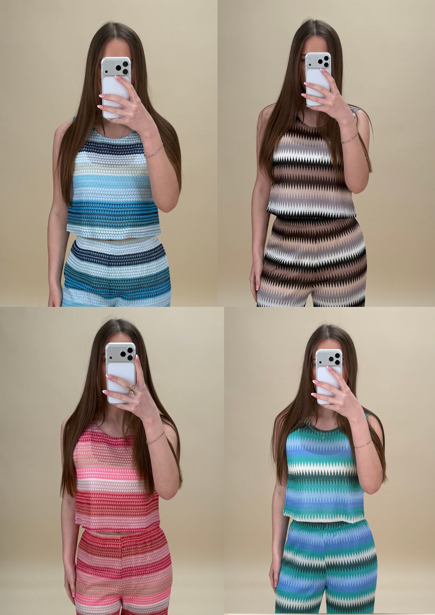 Striped Crochet Knit Top