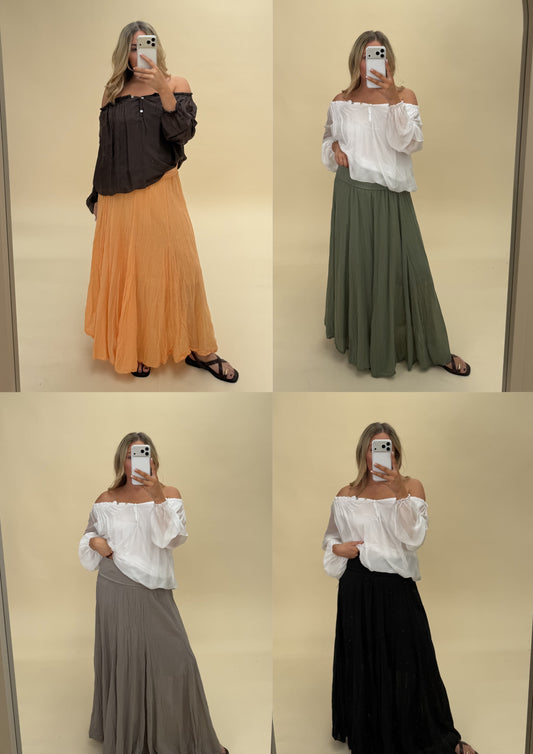 BOHO COTTON MAXI SKIRT
