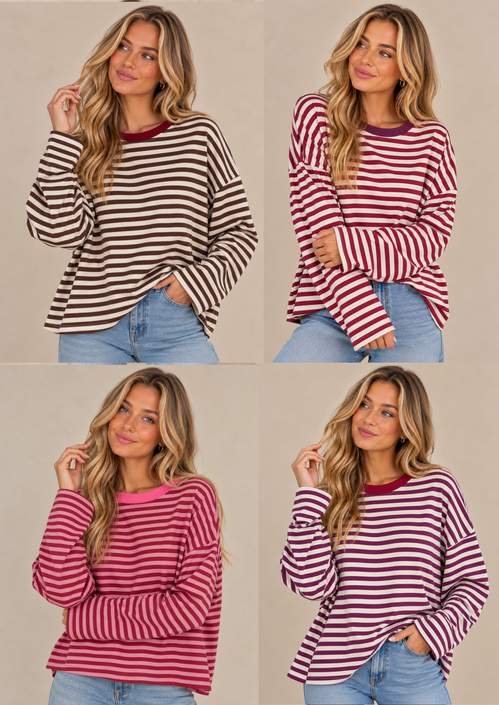 Classic Stripe Oversized Cotton Top - Relaxed Fit