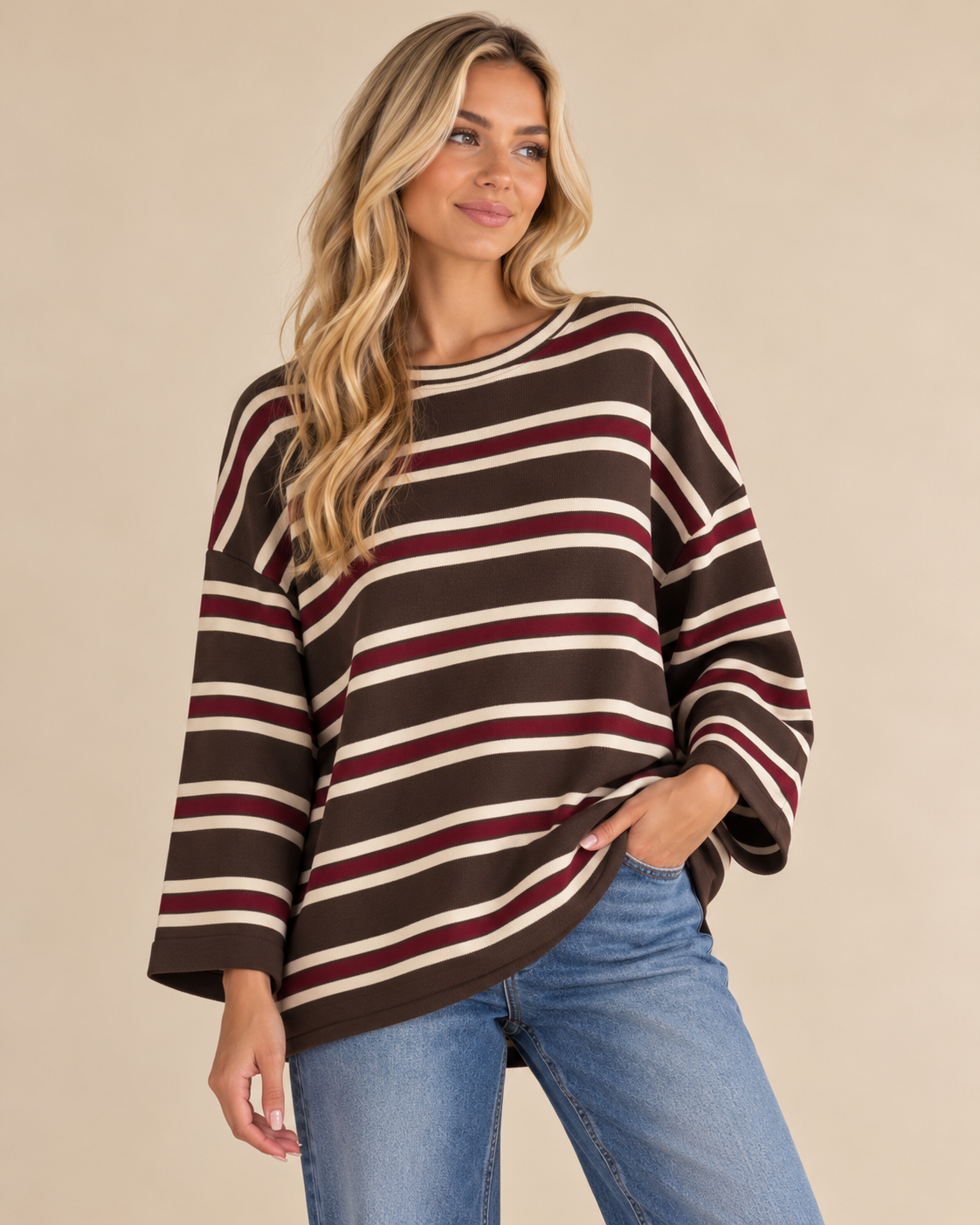 Ottie Striped Long Sleeve Cotton Top