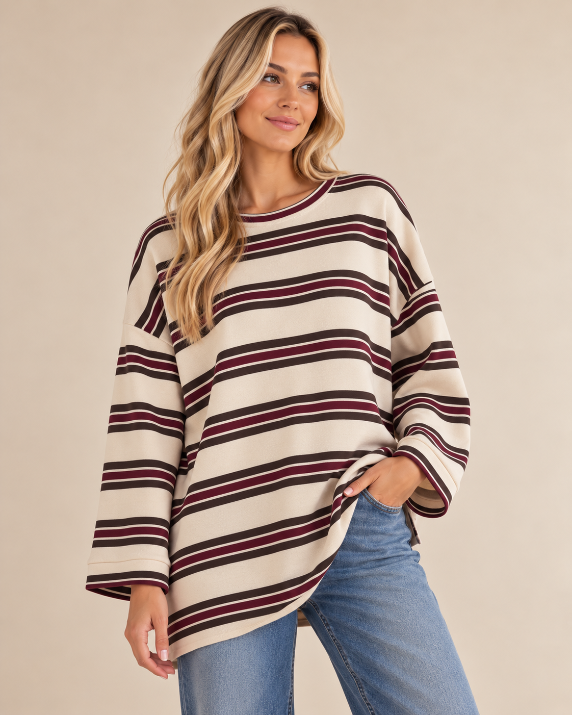 Ottie Striped Long Sleeve Cotton Top