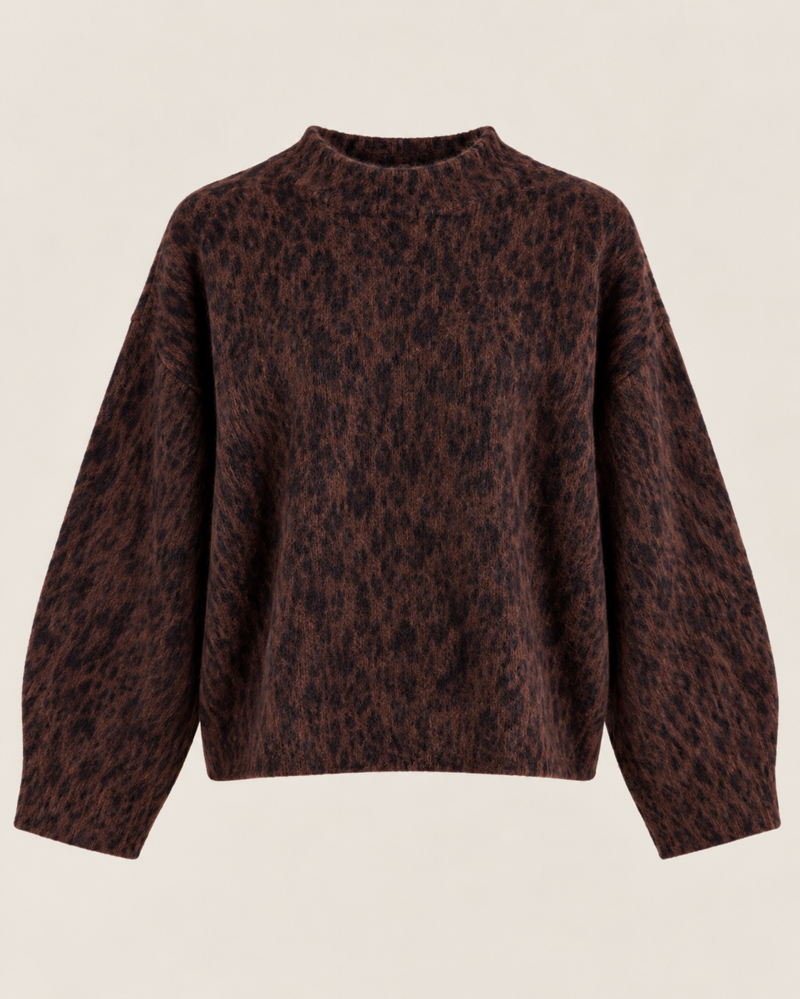 Chocolate Brown Leopard Print Knit Jumper