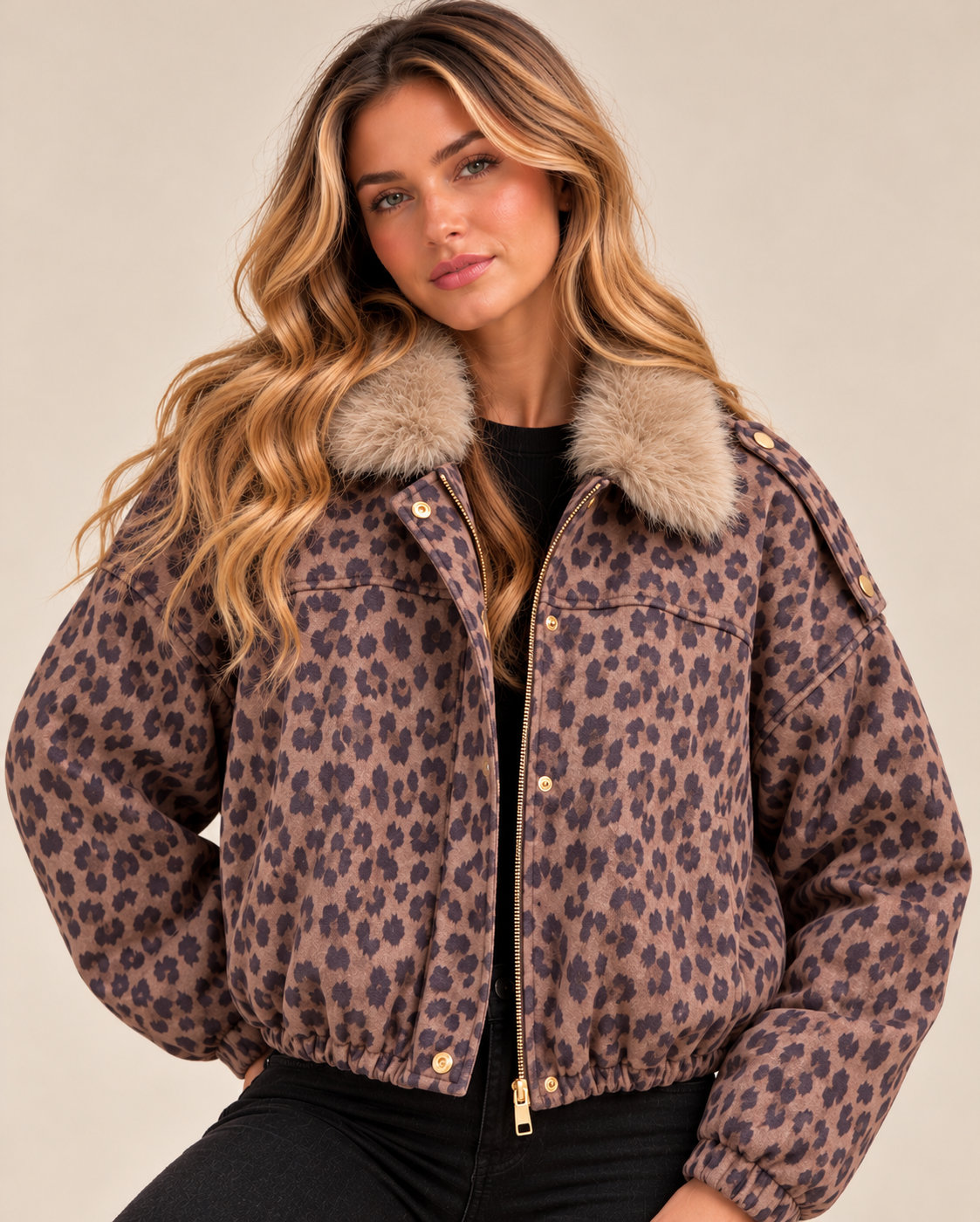 Roxie Suede Faux Fur Lined Bomber Jacket