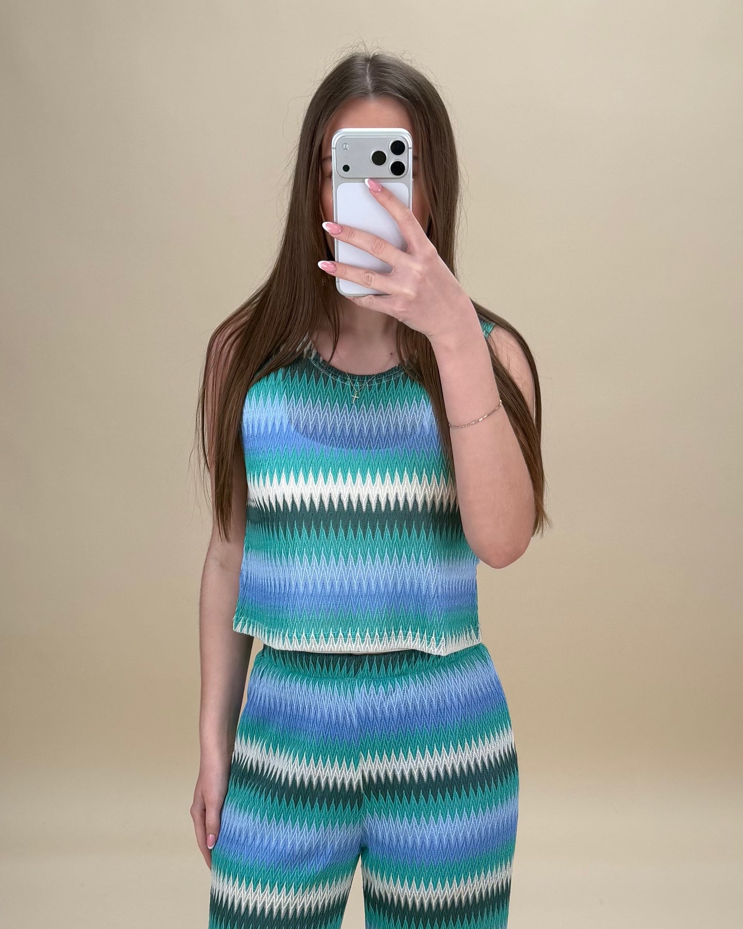 Striped Crochet Knit Top