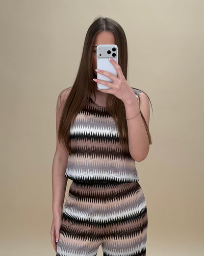 Striped Crochet Knit Top