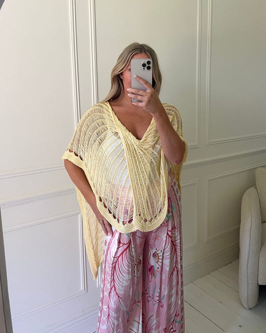 COWL NECK NETTED TOP