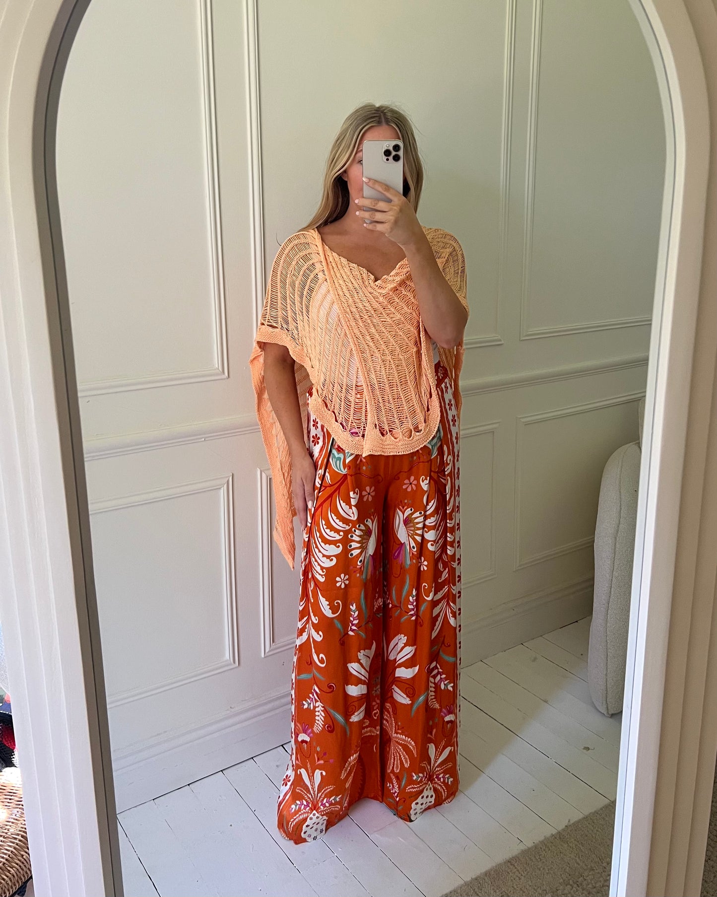 SATIN FLORAL TROUSERS
