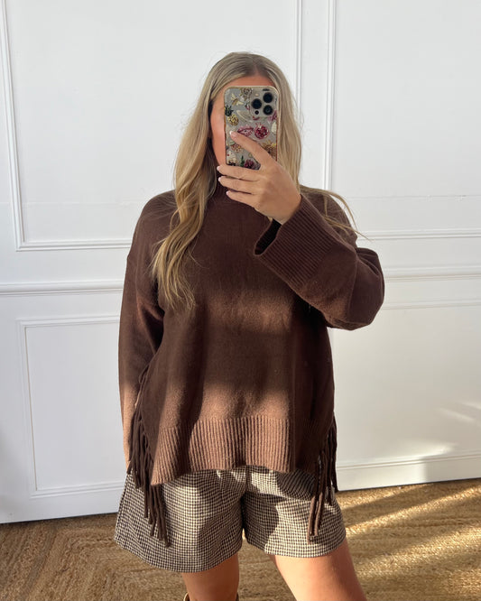WOOL-CASHMERE FRINGE JUMPER