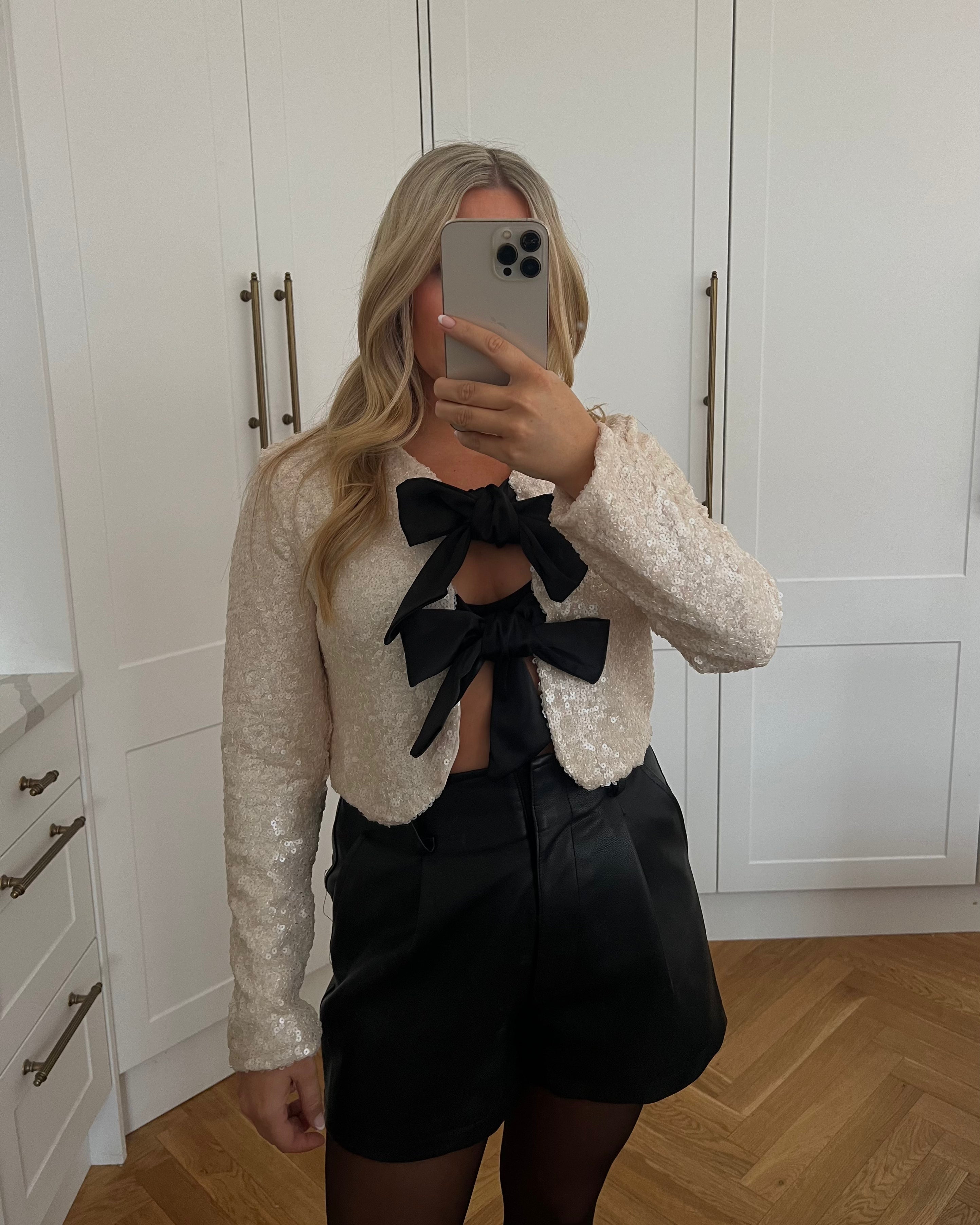 SEQUIN BOW TIE TOPS