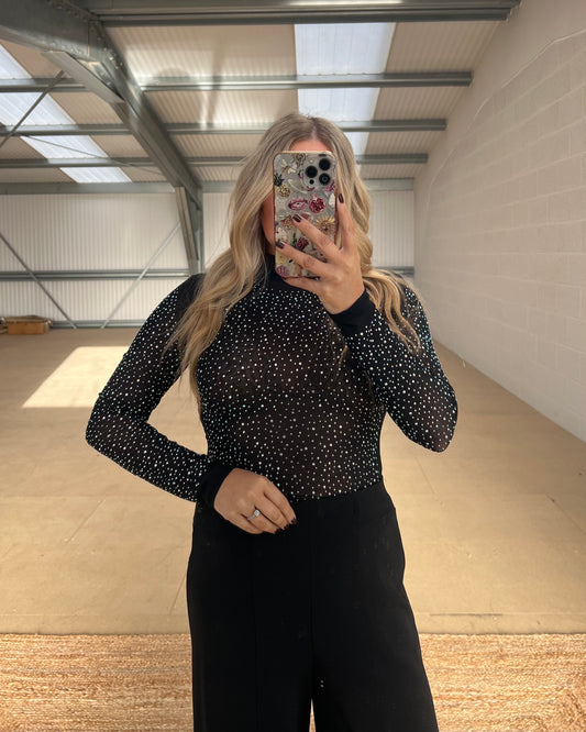 CRYSTAL MESH BODYSUIT