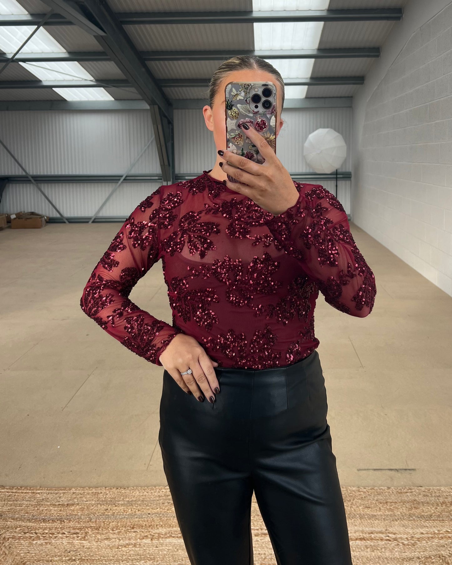 SHEER SEQUIN TOP