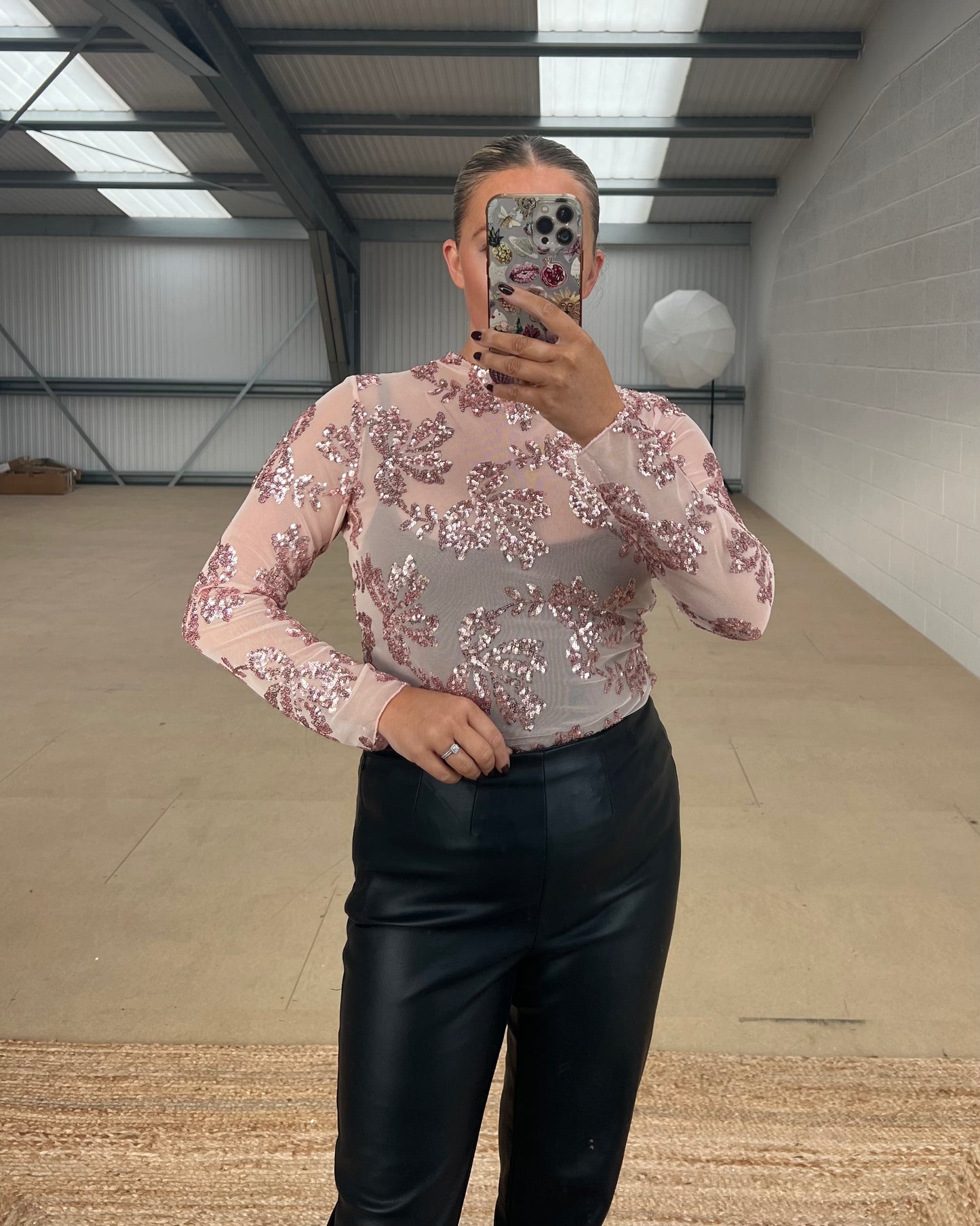SHEER SEQUIN TOP