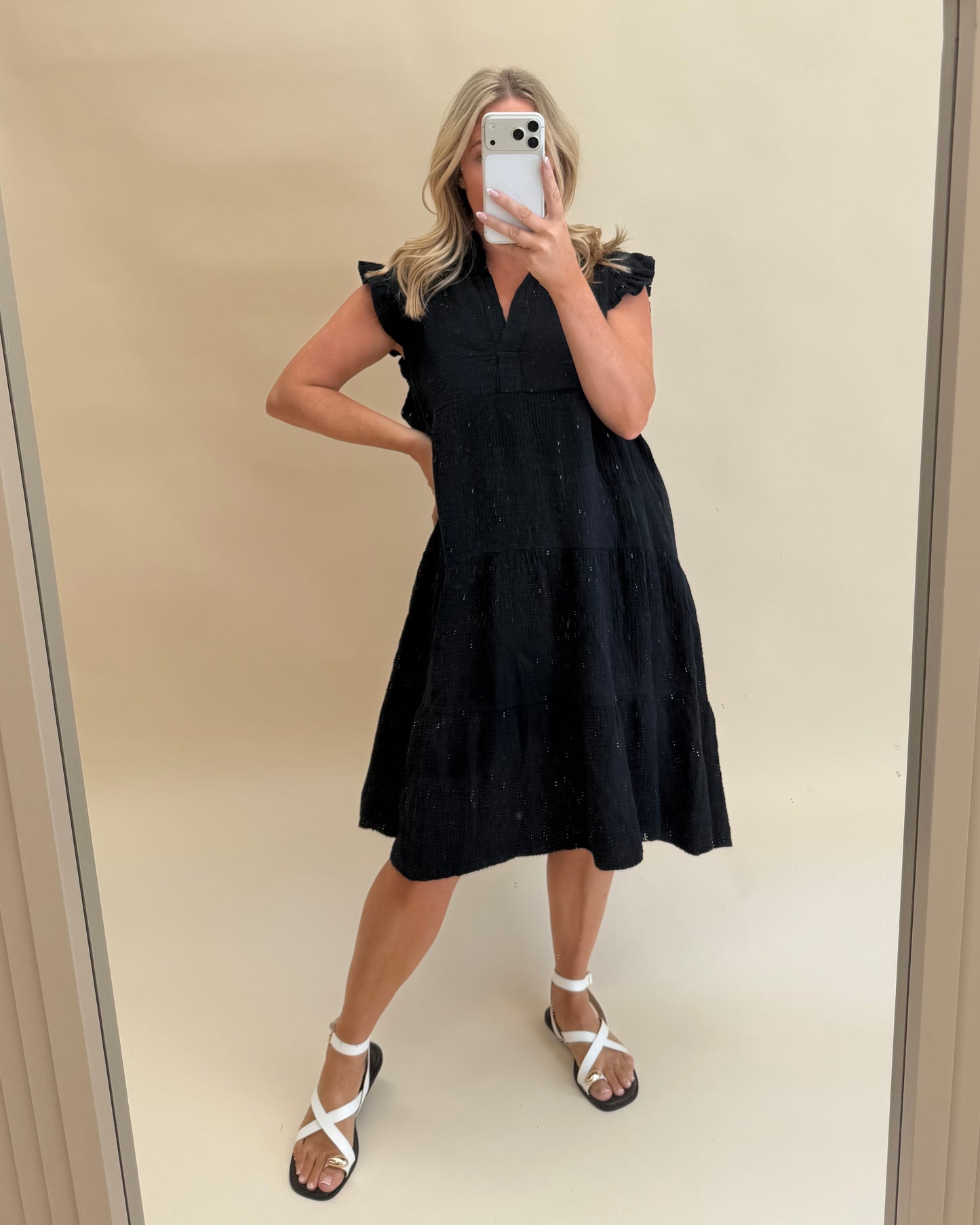 PLAIN SMOCK CHEESECLOTH COTTON  DRESSES
