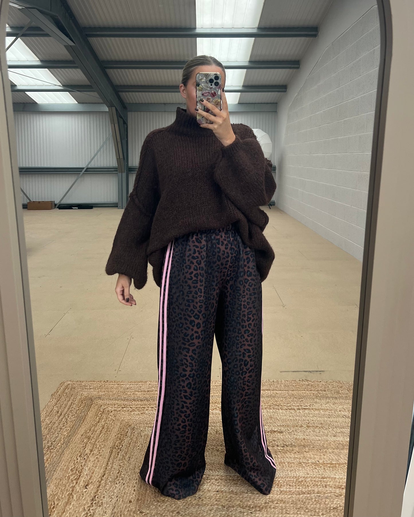 SIDE STRIPE TRACK PANT - LEOPARD & PLAIN COLOURS