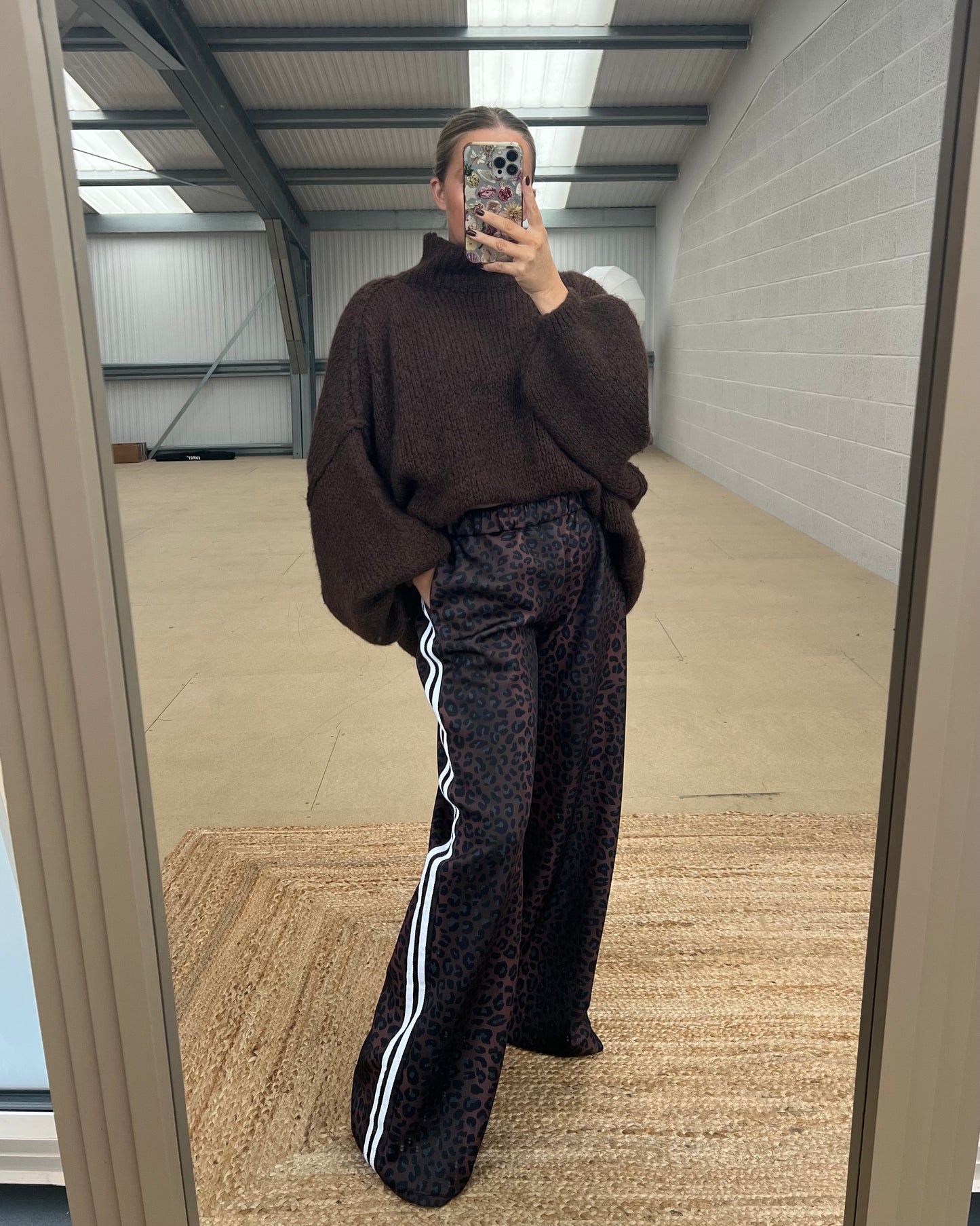 SIDE STRIPE TRACK PANT - LEOPARD & PLAIN COLOURS