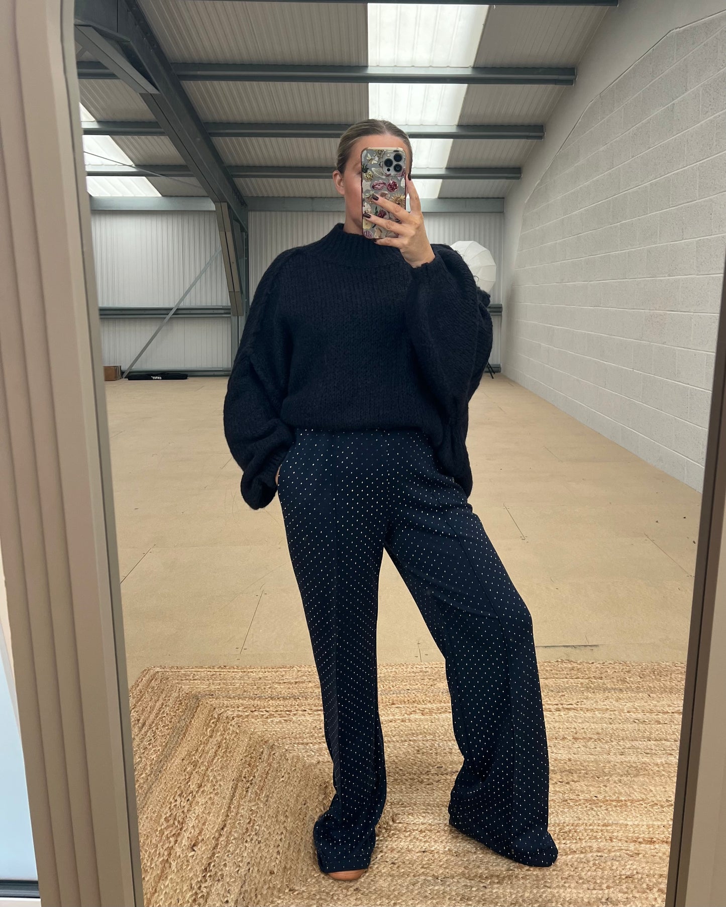 PIN TUCK STUD TROUSERS