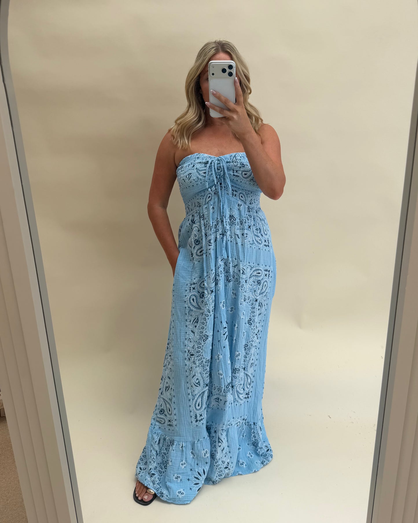 BANDANA BANDEAU MAXI DRESS 100% COTTON