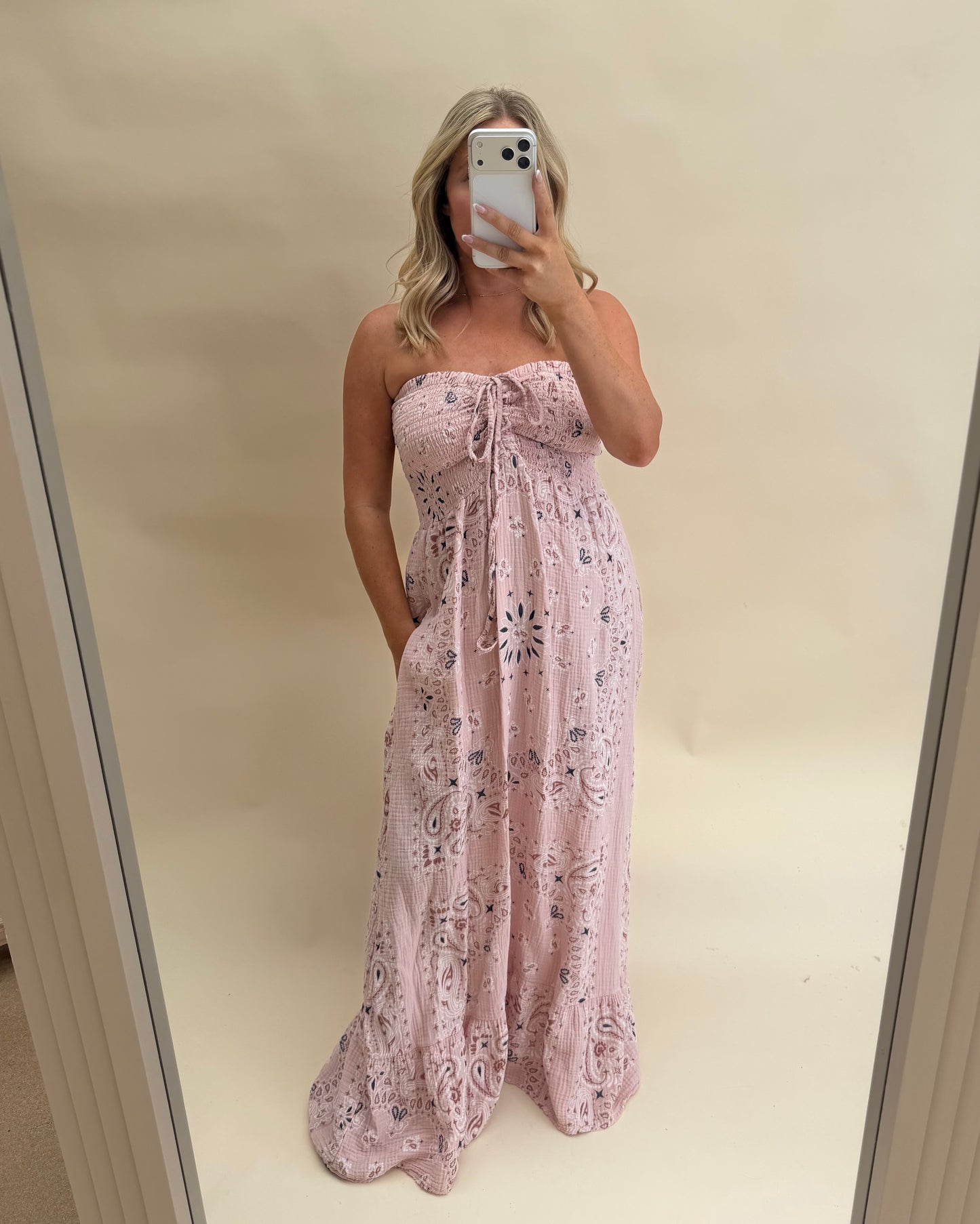BANDANA BANDEAU MAXI DRESS 100% COTTON