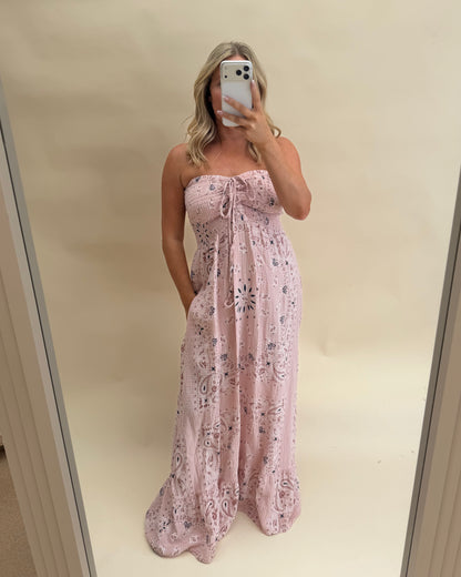 BANDANA BANDEAU MAXI DRESS 100% COTTON
